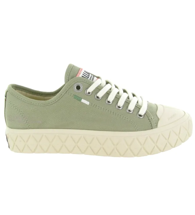 baskets et sneakers - Confort - femme - Toile - Vert amande - Palladium