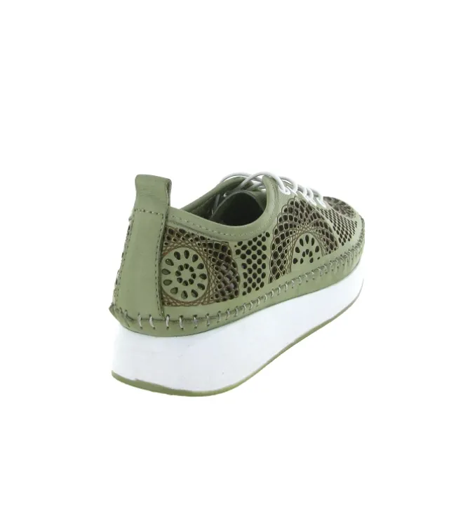 baskets et sneakers - Confort - femme - Cuir - Kaki - Madory