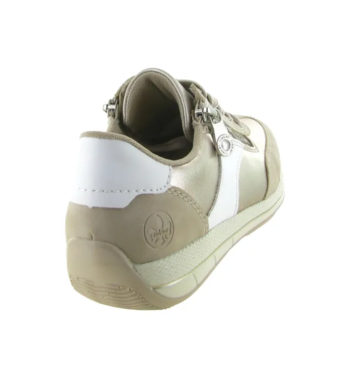 baskets et sneakers - Confort - femme - Cuir - Beige - Rieker