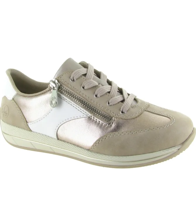baskets et sneakers - Confort - femme - Cuir - Beige - Rieker