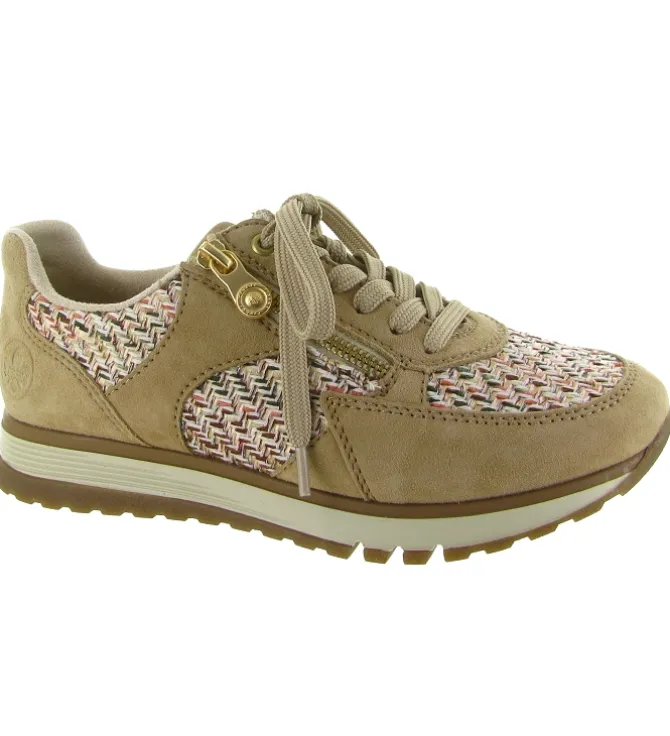 baskets et sneakers - Confort - femme - Cuir - Beige - Rieker