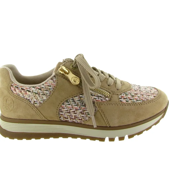baskets et sneakers - Confort - femme - Cuir - Beige - Rieker