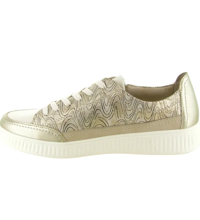 baskets et sneakers - Confort - femme - Cuir - Or - Remonte