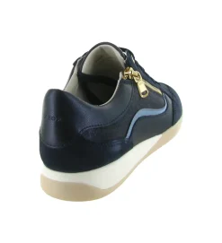 baskets et sneakers - Confort - femme - Cuir - Bleu Marine - Geox
