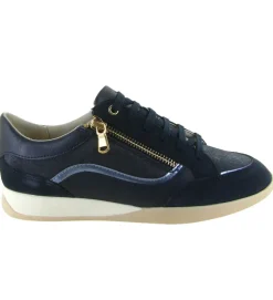 baskets et sneakers - Confort - femme - Cuir - Bleu Marine - Geox