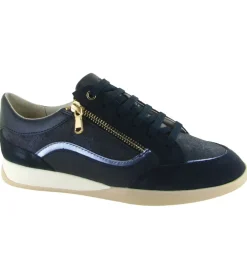 baskets et sneakers - Confort - femme - Cuir - Bleu Marine - Geox