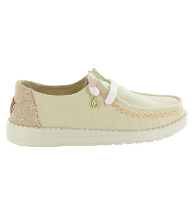baskets et sneakers - Confort - femme - Toile - Crème - Hey dude