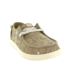 baskets et sneakers - Confort - femme - Toile - Beige - Hey dude