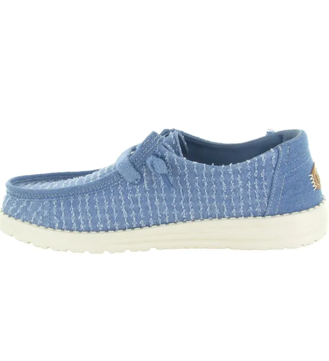 baskets et sneakers - Confort - femme - Toile - Bleu - Hey dude