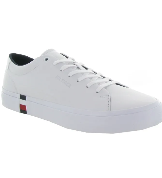 baskets et sneakers - Confort - homme - Cuir - Blanc - Tommy hilfiger