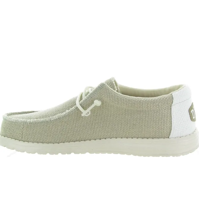 baskets et sneakers - Confort - homme - Toile - Beige - Hey dude