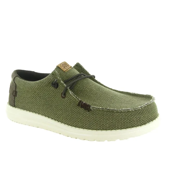 baskets et sneakers - Confort - homme - Toile - Vert - Hey dude