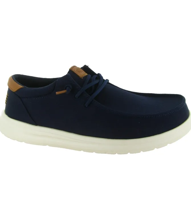 baskets et sneakers - Confort - homme - Toile - Bleu Marine - Hey dude