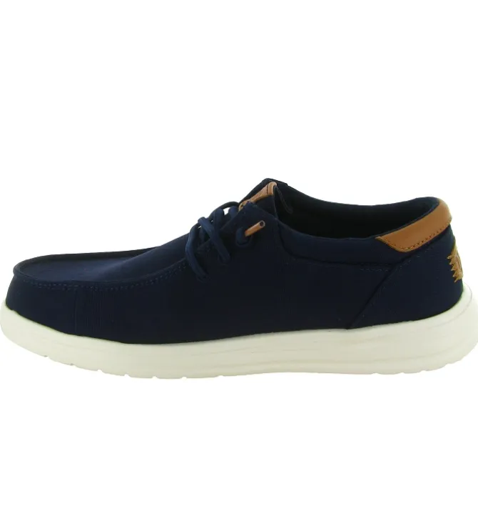 baskets et sneakers - Confort - homme - Toile - Bleu Marine - Hey dude