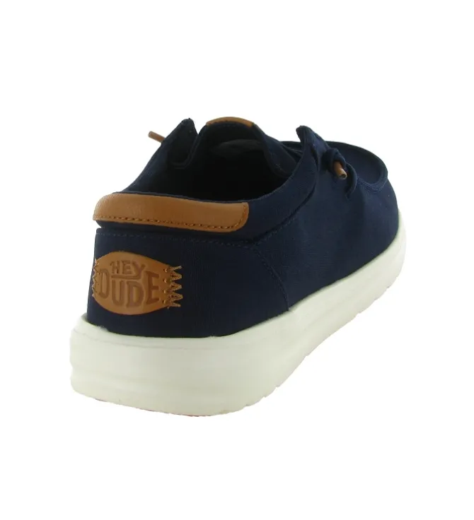baskets et sneakers - Confort - homme - Toile - Bleu Marine - Hey dude