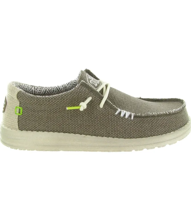 baskets et sneakers - Confort - homme - Toile - Taupe - Hey dude
