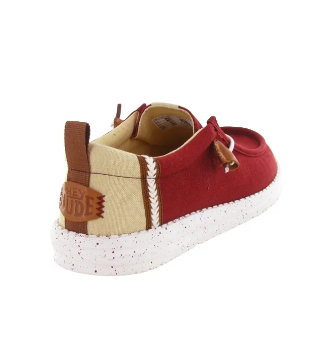 baskets et sneakers - Confort - homme - Toile - Rouge - Hey dude