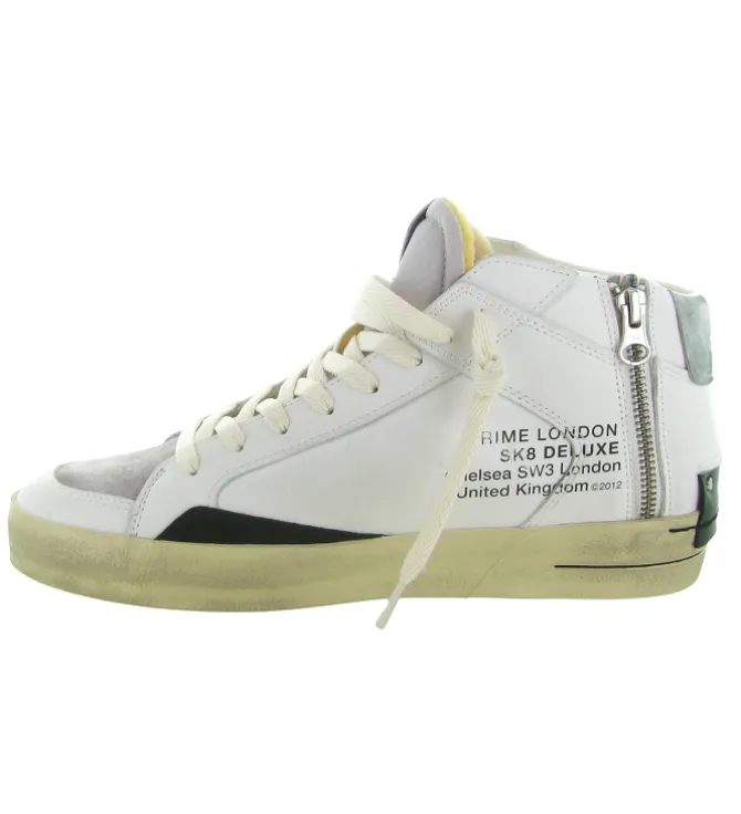 baskets et sneakers - Montante - homme - Cuir - Blanc - Crime london