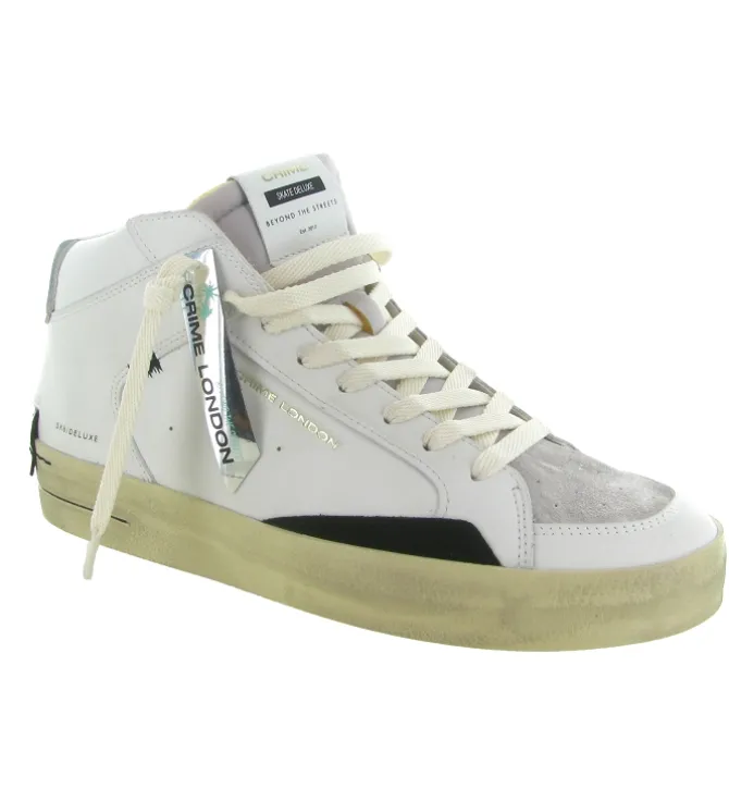 baskets et sneakers - Montante - homme - Cuir - Blanc - Crime london
