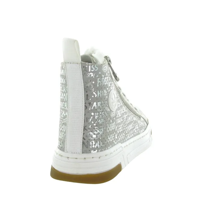 baskets et sneakers - Montante - femme - Synthétique - Argent - Rieker