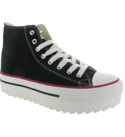baskets et sneakers - Montante - femme - Toile - Noir - Victoria