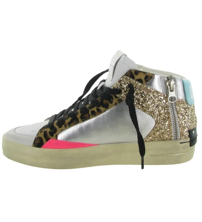 baskets et sneakers - Montante - femme - Cuir - Glitter - Paillettes - Crime london