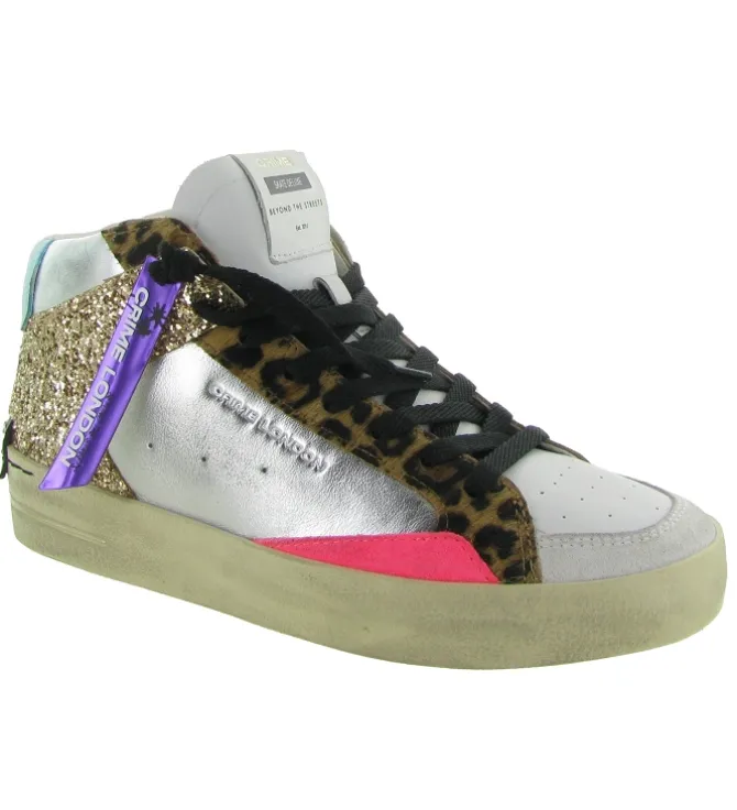 baskets et sneakers - Montante - femme - Cuir - Glitter - Paillettes - Crime london