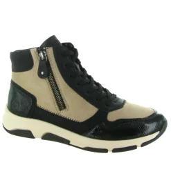 baskets et sneakers - Montante - femme - Cuir - Noir - Remonte