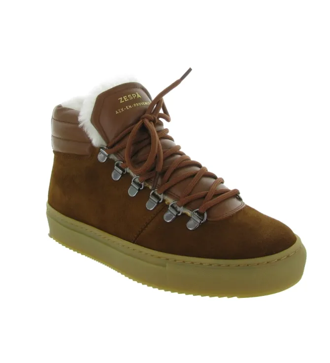 baskets et sneakers - Montante - femme - Cuir - Marron - Zespa