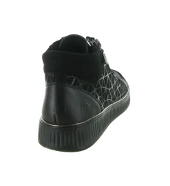 baskets et sneakers - Montante - femme - Cuir - Noir - Remonte