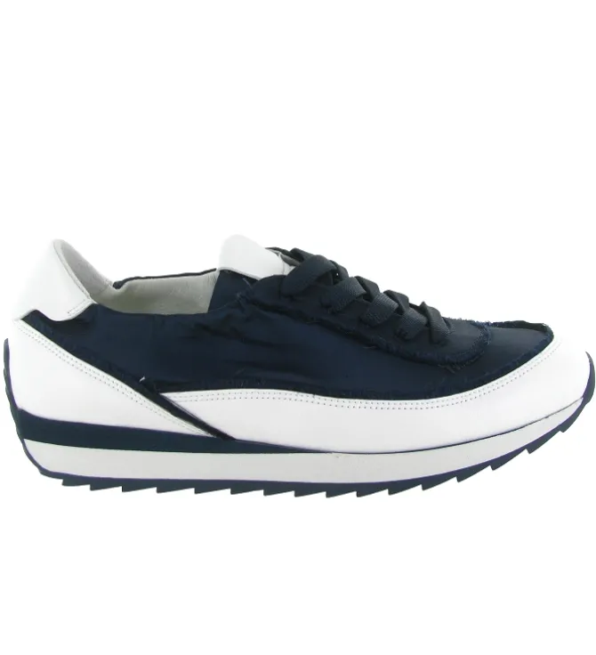baskets et sneakers - Tendance - femme - Cuir - Bleu Marine - Softwaves