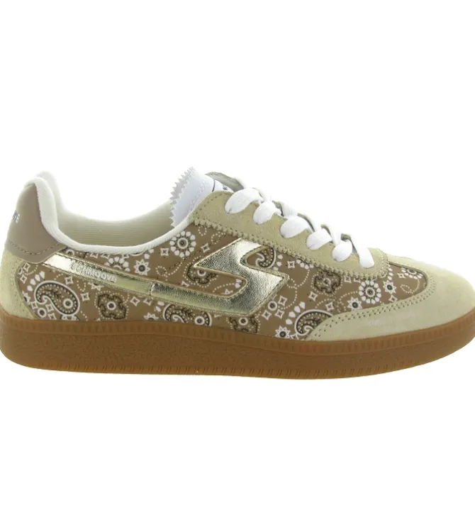 baskets et sneakers - Tendance - femme - Cuir - Beige - Schmoove
