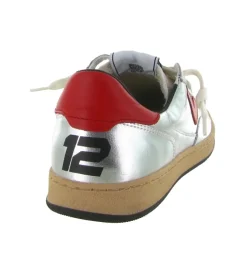 baskets et sneakers - Tendance - femme - Cuir laminé - Argent - 4b12