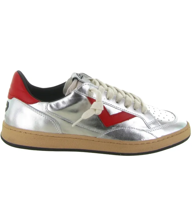 baskets et sneakers - Tendance - femme - Cuir laminé - Argent - 4b12
