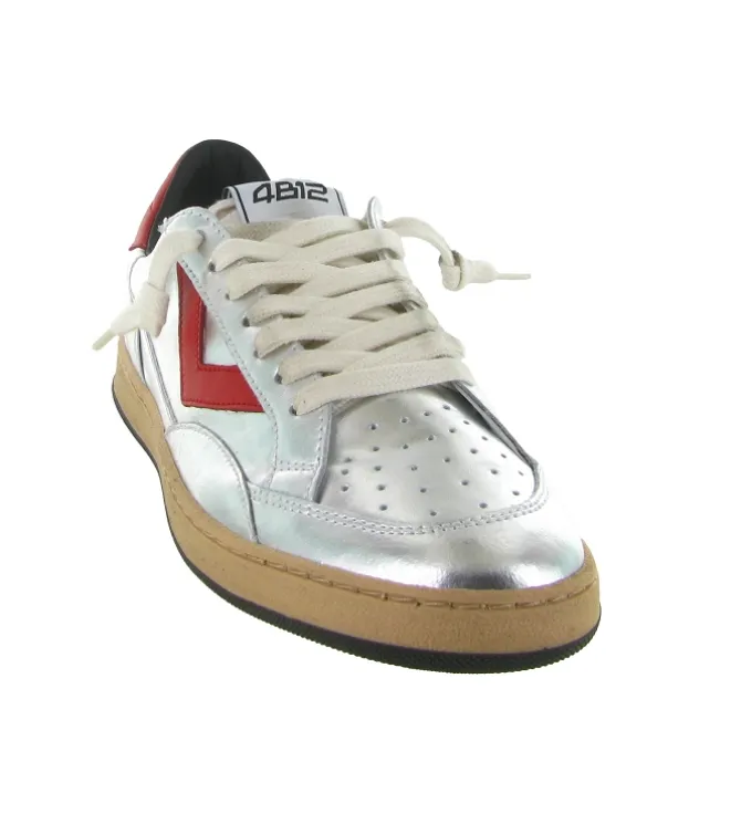 baskets et sneakers - Tendance - femme - Cuir laminé - Argent - 4b12