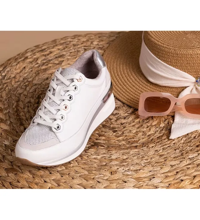 baskets et sneakers - Tendance - femme - Cuir - Blanc - Mamzelle