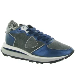 baskets et sneakers - Tendance - femme - Cuir - Bleu - Philippe model