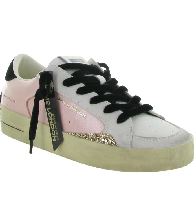 baskets et sneakers - Tendance - femme - Cuir - Rose - Crime london