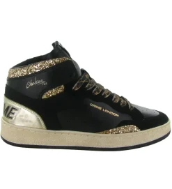 baskets et sneakers - Tendance - femme - Cuir - Noir - Crime london