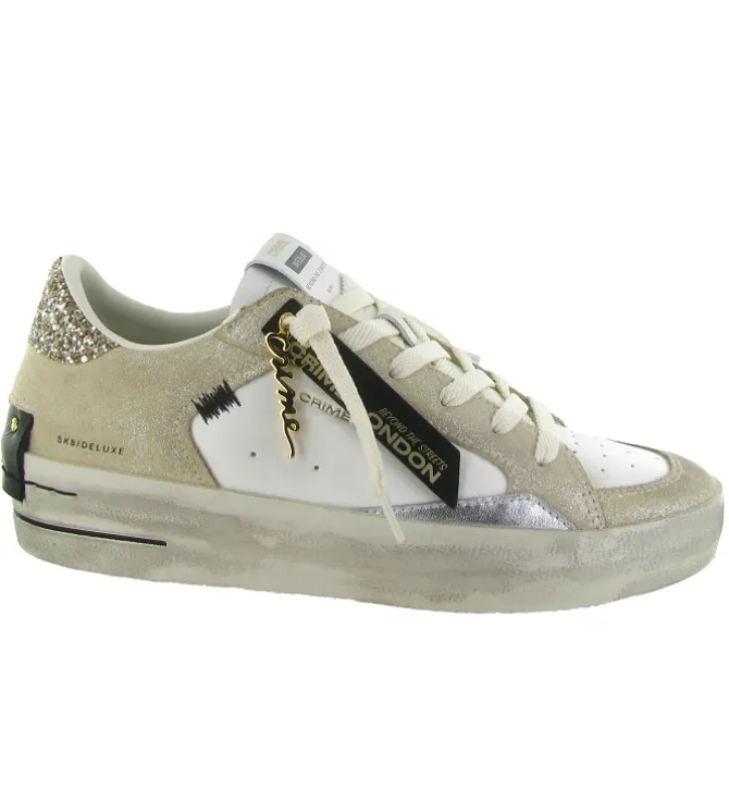baskets et sneakers - Tendance - femme - Cuir - Beige - Crime london