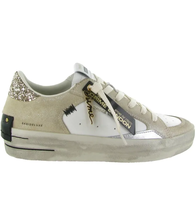 baskets et sneakers - Tendance - femme - Cuir - Beige - Crime london