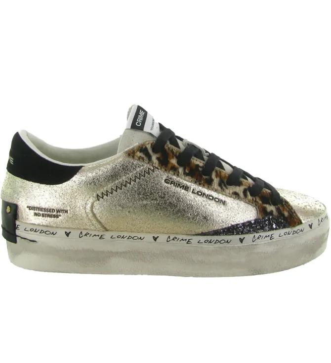 baskets et sneakers - Tendance - femme - Cuir - Or - Crime london