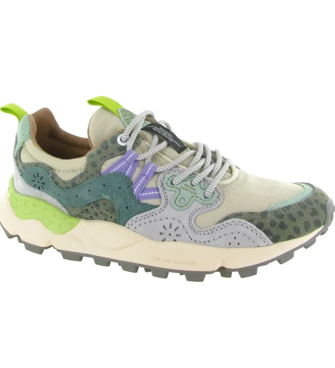 baskets et sneakers - Tendance - femme - Nubuck - Vert - Flower mountain