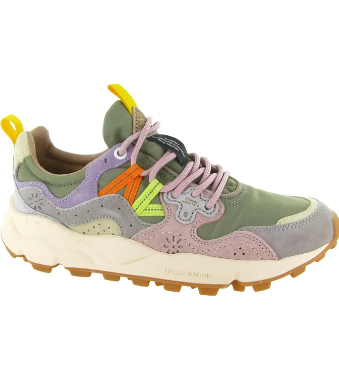 baskets et sneakers - Tendance - femme - Nubuck - Kaki - Flower mountain