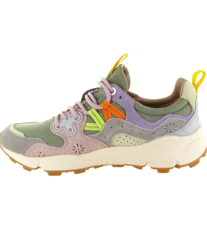 baskets et sneakers - Tendance - femme - Nubuck - Kaki - Flower mountain