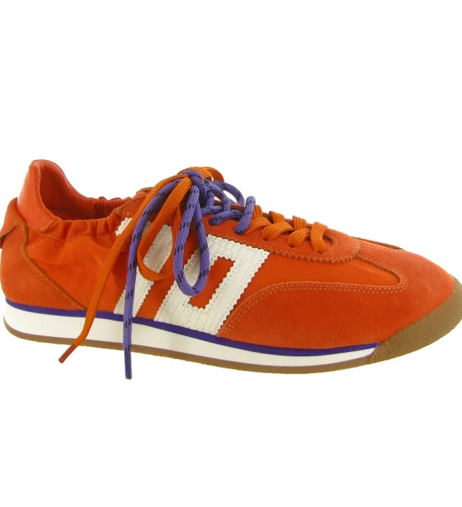 baskets et sneakers - Tendance - femme - Nubuck - Orange - Back70