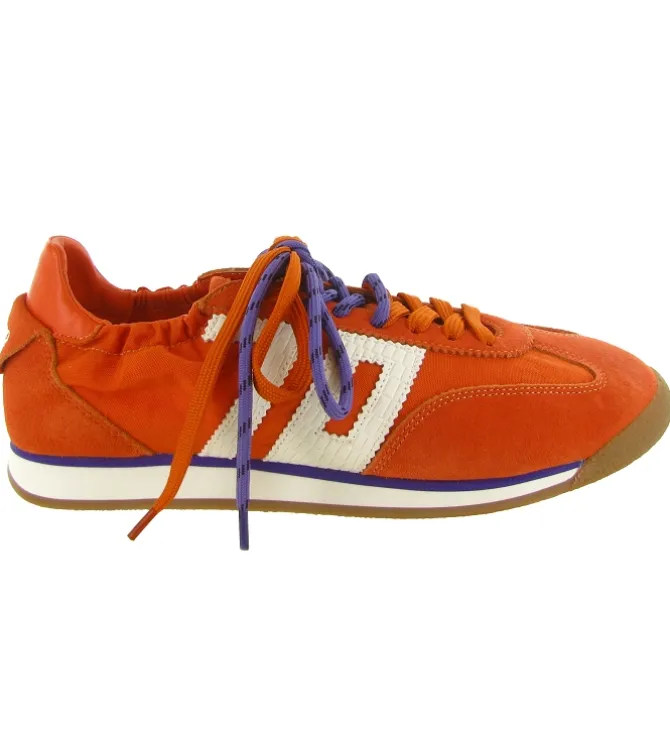 baskets et sneakers - Tendance - femme - Nubuck - Orange - Back70
