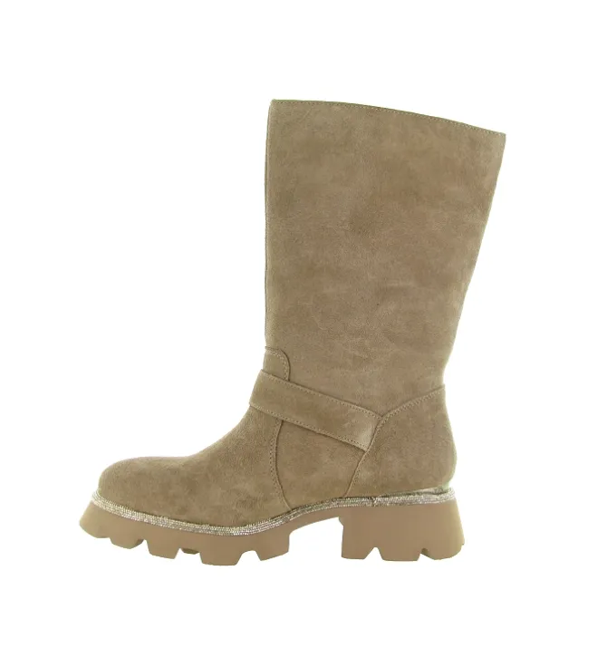 bottes - Casual - femme - Nubuck - Beige - Alma en pena