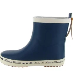 bottes de pluie - - junior garcon - Caoutchouc - Bleu - Pom d api