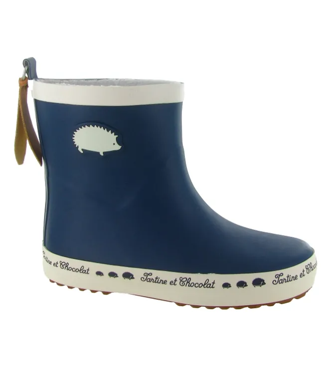 bottes de pluie - - junior garcon - Caoutchouc - Bleu - Pom d api